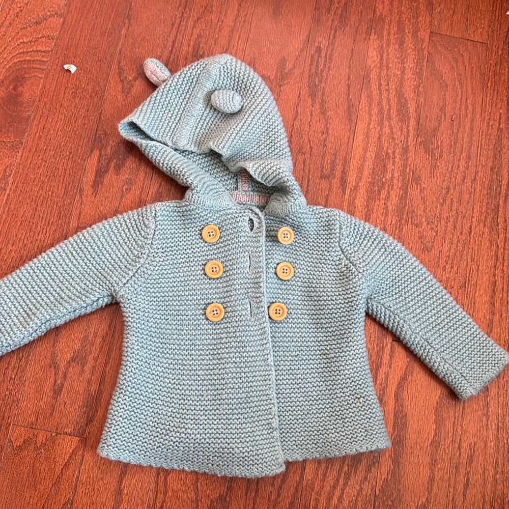 Baby Biden 6-12 month sweater with a hood and ears